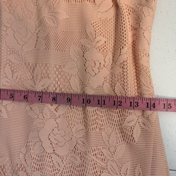 Karl Lagerfeld Size 4 Women's Peach Pink Sleeveless Lace Shift Dress Floral NWT - Picture 9 of 11